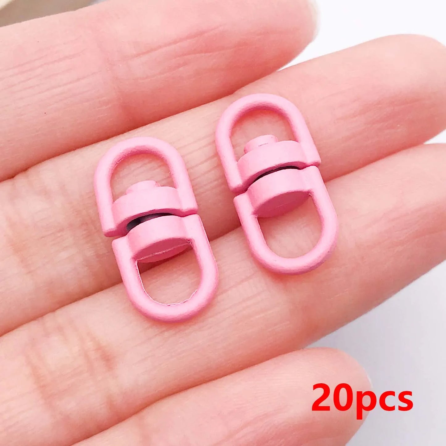 20pcs Metal Rotate Buckle Key Rings Swivel Dog Buckle Holder Connectors for DIY Keychain Jewelry Making Accessories