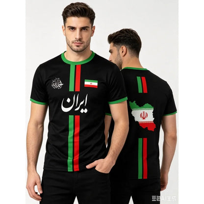 2026 Summer New IRAN Football Jersey Men's Sports T-shirt Iranians Flag Street Soccer Jerseys Casual Breathable Graphic T Shirts