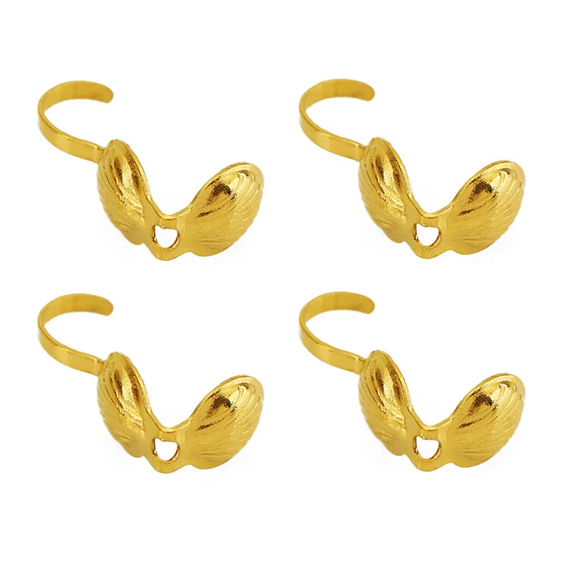 20pcs Never Fade PVD Stainless Steel Necklace Connectors Crimp Beads End Clasps Hooks Beading Supplies Jewelry Bracelet Making