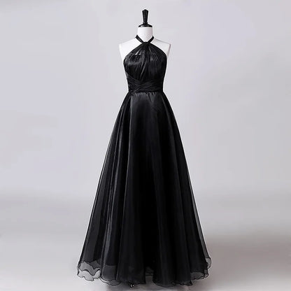 Multi-Color Halter Neck A-Line Bridesmaid Dress Floor-Length Formal Evening Gown For Wedding Guest Sleeveless Party Prom Dresses