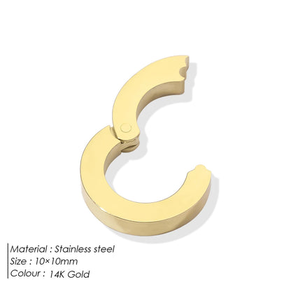 eManco High Quality Stainless Steel 14K PVD Gold Plated Round Skeleton Clasp Head for DIY Bracelet Necklace Jewelry Making