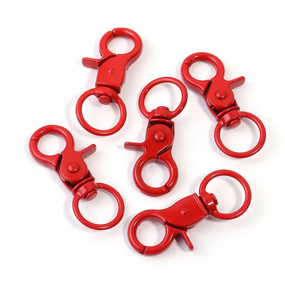 5Pcs/Lot Colorful Swivel Lobster Clasp Hooks Keychain Split Key Ring Connector for Bag Key Chain DIY Jewelry Making Supplies