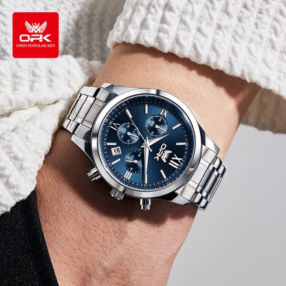 OPK 6052 Mens Watch Automatic Date Stainless steel Band High Quality Men's Watches