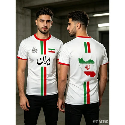 2026 Summer New IRAN Football Jersey Men's Sports T-shirt Iranians Flag Street Soccer Jerseys Casual Breathable Graphic T Shirts