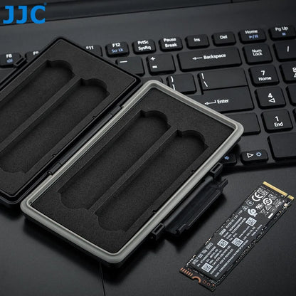 JJC 4-Slot Waterproof M2 2280 SSD Storage Case Holder for M.2 2280 Solid State Drive Anti-Static