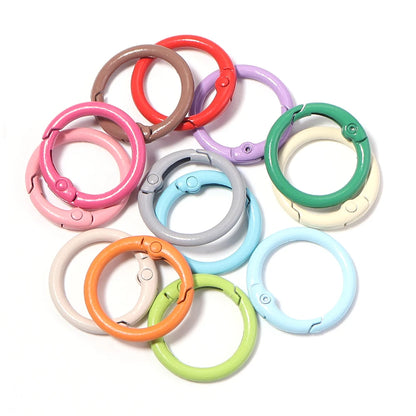 20Pcs/Lot Metal O Ring Spring Clasps Colorful Openable Round Carabiner Keychain Snap Hook Dog Chain Buckle DIY Jewelry Connector