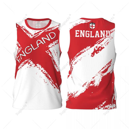 Men Basketball Sports England Flag Running Fitness Multifunction Jersey Sleeveless shirt Custom Name Nunber Exclusive