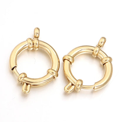 2pcs 316 Stainless Steel Sailor Clasps Round Spring Clasps Hooks For DIY Jewelry Making Bracelet Necklace End Clasps Connectors