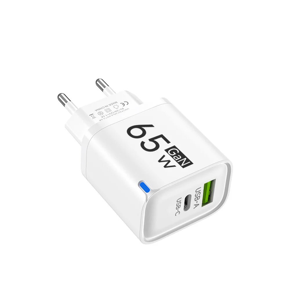 USB 65W Fast Charging Charger Type C High Speed Charge Mobile Phone Wall Adapter For iPhone Honor Xiaomi Huawei Samsung Oneplus