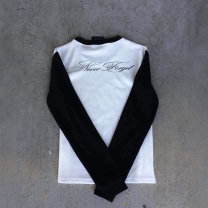 New Long Sleeve T-shirt Dark Retro y2k Printed Top High Street Gothic Trendy Dress ins