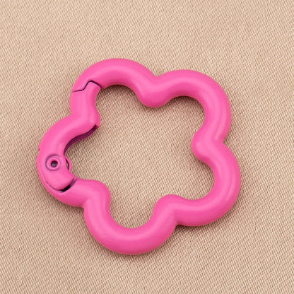 5/10pcs Colorful Flower-shaped Alloy Carabiner Rings Keychain Clip Spring Hook Hanging Buckle For DIY Jewelry Making Accessories