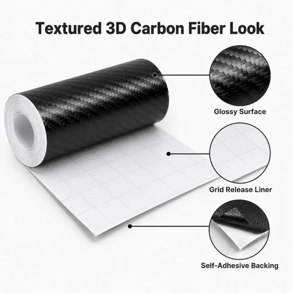 1m-10m Car Door Edge Guards Door Sill Protector Waterproof 3D Carbon Fiber Anti Collision Film Scratch Cover Strip Stickers Tape