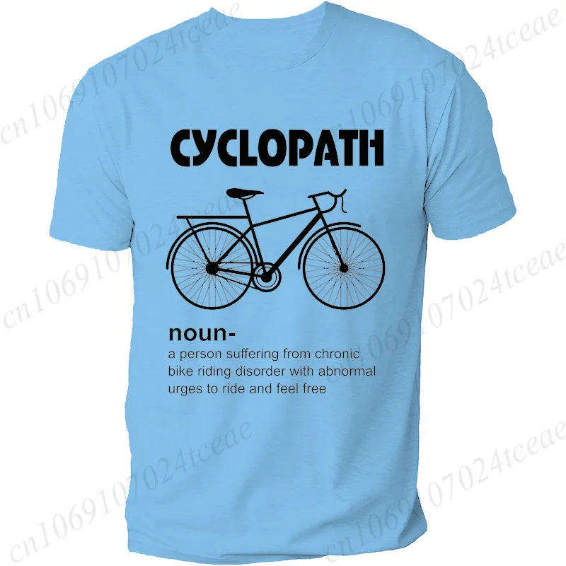 Summer Men's T-shirt Tops Short Sleeve Fashion Men Tshirt Cyclopath Funny Cycling Bicycle Cyclist Mens T-Shirt Casual Clothing