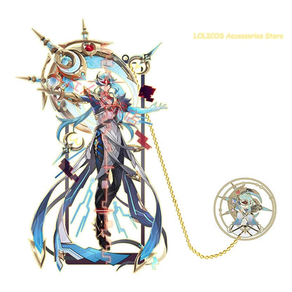 The Doctor Columbina Genshin Impact Cosplay Anime Metal Bookmarks Souvenir Hollow Out Pendant Decor Collection Halloween Gift