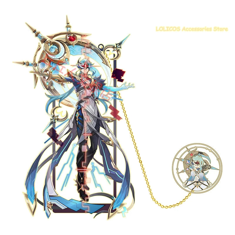 The Doctor Columbina Genshin Impact Cosplay Anime Metal Bookmarks Souvenir Hollow Out Pendant Decor Collection Halloween Gift
