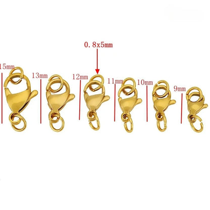 20pcs Stainless Steel Lobster Clasps With Jump Rings Connectors Clasp for Bracelet Necklace DIY Jewellery Making Supplies
