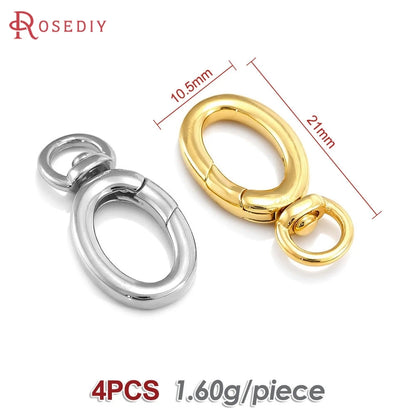 18K Gold Color Brass Rotatable Lobster Clasps Connect Clasps Jewelry Necklaces Bracelets Making Diy Findings Accessories