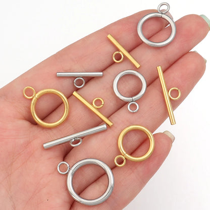 4 sets/Lot High Quality Stainless Steel Toggle Clasps Bracelet OT Clasps Connectors for DIY Bracelet Necklace Jewelry Findings M