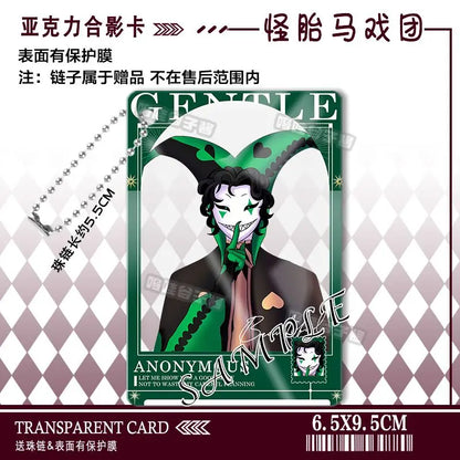 The Freak Circus Pierrot Cosplay Anime Acrylic Photo Card Keychain Pendant Backpack Accessory Cartoon Gift
