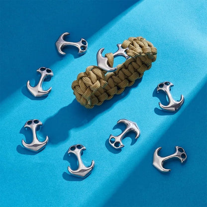 12pcs Stainless Steel Anchor Hook Clasps Cord End Connector Clasp Metal Hook Clasp for DIY Leather Cord Bracelets Jewelry