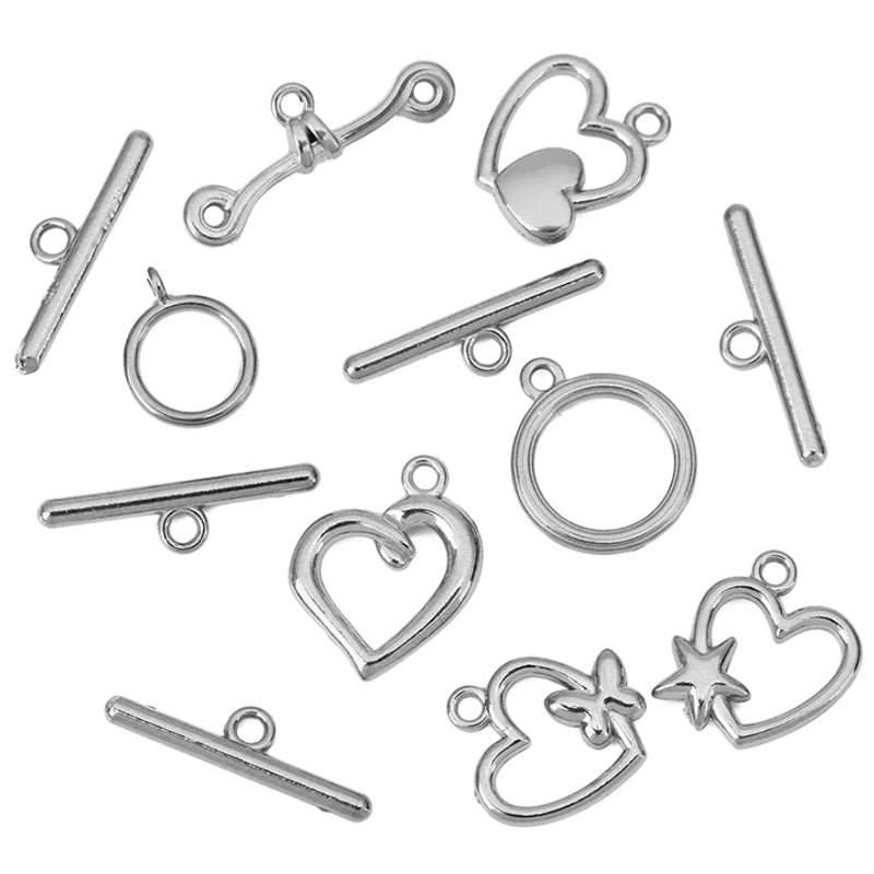 5sets PVD Never Fade Stainless Steel OT Clasps Toggle Bracelet Hooks End Necklace Connectors ForDiy Jewelry Making Accessories