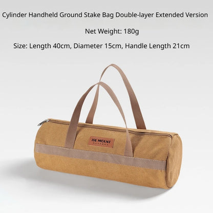 Multifunctional Camping Storage Bag Portable Tent Stakes & Wind Rope Pouch Outdoor Accessories Cylinder Tool Organizer