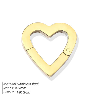 eManco High Quality Stainless Steel 14K PVD Gold Plated Round Skeleton Clasp Head for DIY Bracelet Necklace Jewelry Making