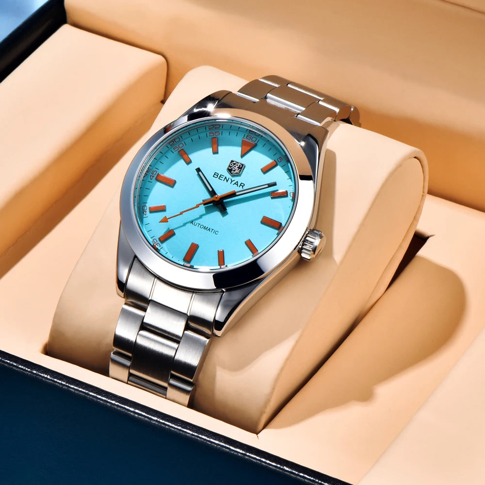 2026 New BENYAR Men's Watches Top Luxury Automatic Watch For Men Mechanical Wristwatch Stainless Steel Waterproof Luminous Gift