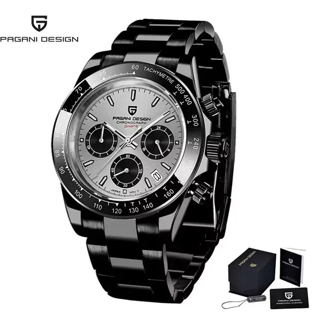PAGANI DESIGN Top Men Business Watch Luxury Classic Quartz Wristwatch Chronograph Ceramic Bezel Waterproof Watches for Men Gift