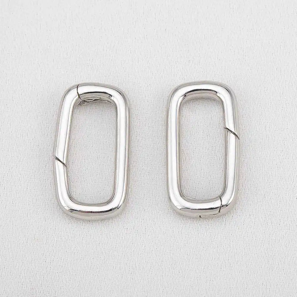 2pcs 18K Gold Plated Filled Oval Carabiner Necklace Clasps Spring Ring Pearl Enhancer Connector for DIY Jewelry Bracelet Making