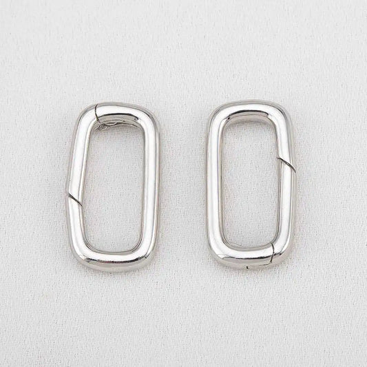 2pcs 18K Gold Plated Filled Oval Carabiner Necklace Clasps Spring Ring Pearl Enhancer Connector for DIY Jewelry Bracelet Making