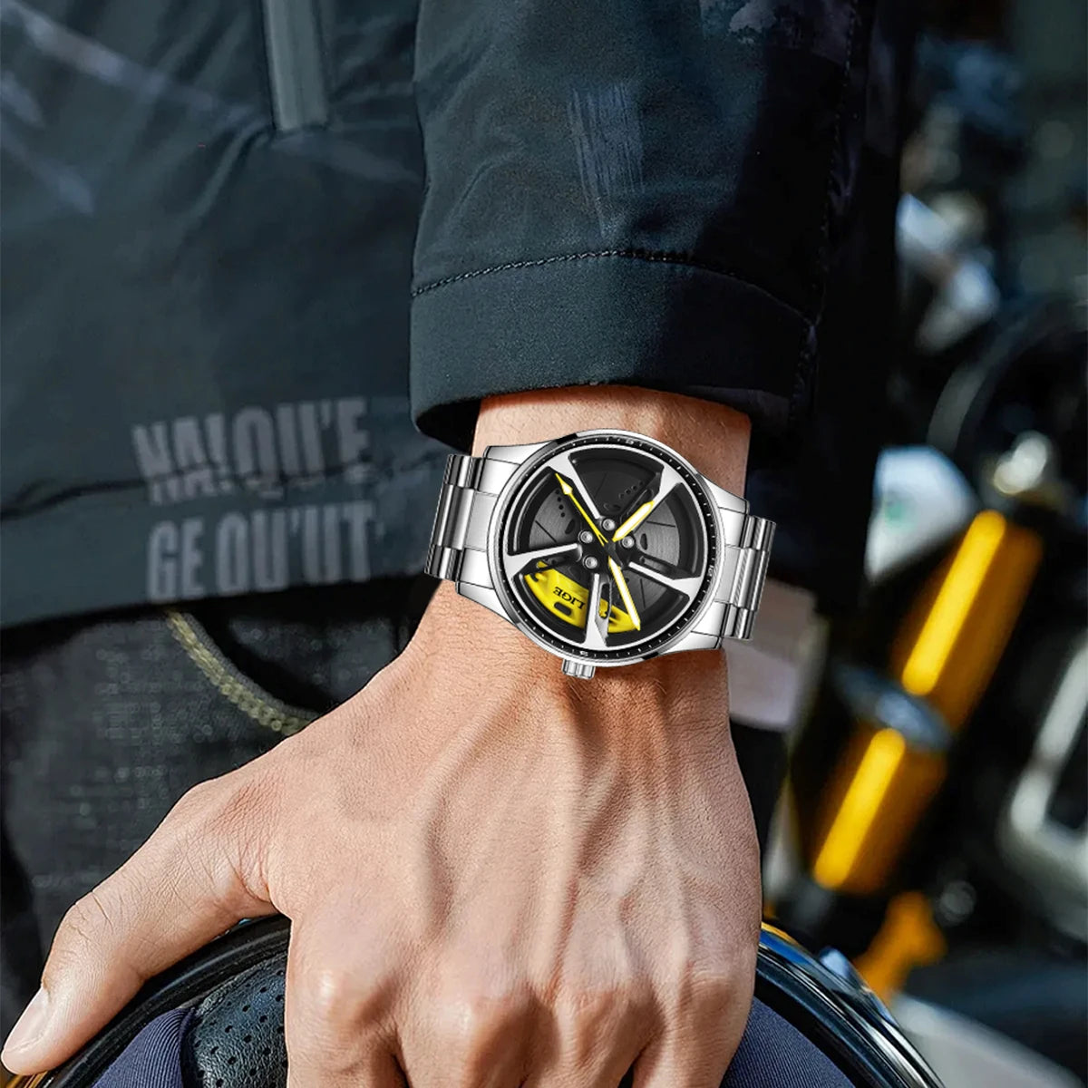 LIGE Unique Creative Quartz Man Watch Steel Band Casual Sports Waterproof Luminous Rotating Wheel Dial Watches for Men Gifts Box
