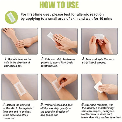 Professional Warning Tapes For Summer Hair Removal, Double Face Cold Warning Paper For Legs, Body, Face,6 Sticks, 10/20 Sticks