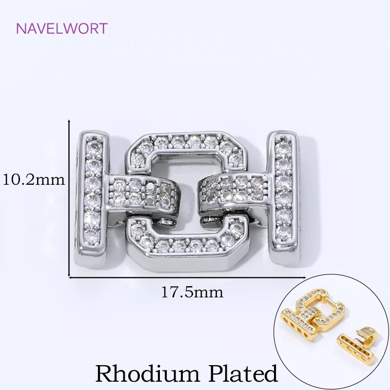 Multi Strands Necklace Clasp 18K Gold Plated Pearl Clasps Connector,Brass Fastener Closure Lock Clasps,DIY Jewelry Accessories