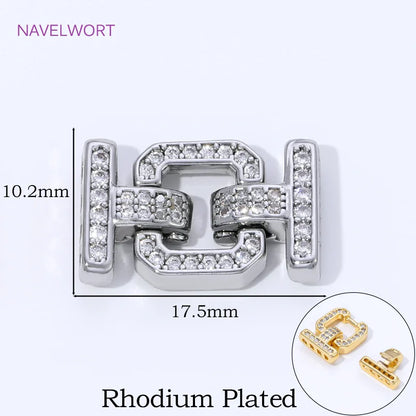 Multi Strands Necklace Clasp 18K Gold Plated Pearl Clasps Connector,Brass Fastener Closure Lock Clasps,DIY Jewelry Accessories