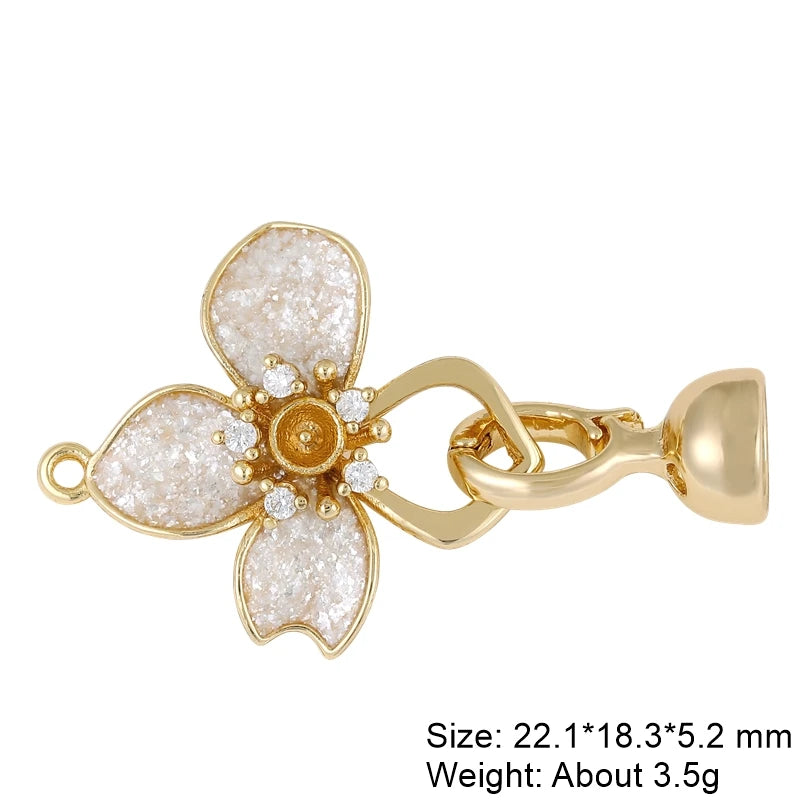 Juya Handmade Decorative Flower Connector Fastener Lock Hooks Clasps Accessories For DIY Women Fashion Needlework Jewelry Making