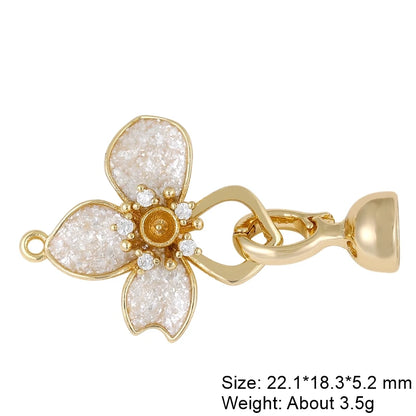 Juya Handmade Decorative Flower Connector Fastener Lock Hooks Clasps Accessories For DIY Women Fashion Needlework Jewelry Making