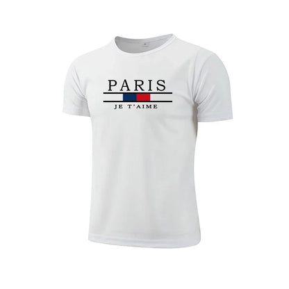 Summer New Mens T-shirt Printing Casual Short Sleeve Outdoor Jogging Marathon Clothing 2026 Daily Quick-Drying Cycling Mesh Tees
