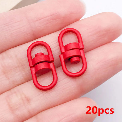 20pcs Metal Rotate Buckle Key Rings Swivel Dog Buckle Holder Connectors for DIY Keychain Jewelry Making Accessories