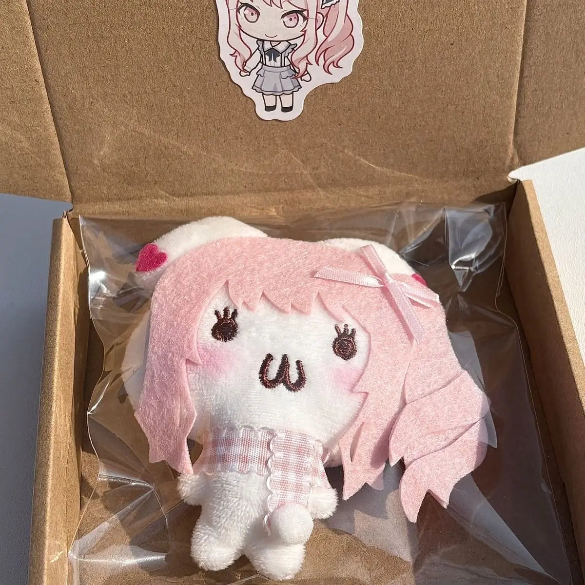 Anime PJSK Project Sekai Mizuki Akiyama Cute Bunny Plush Keychain Pendant Bag Charm Handmade Plushie Toy Pink Girl Birthday Gift