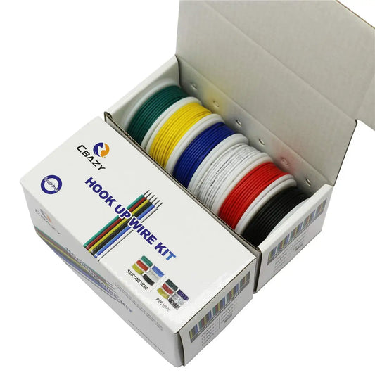 24 Gauge Hook up Wire Kit 6 Colors 33ft Each Stranded Electrical Wire 24 AWG PVC Tinned Copper