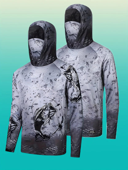 2026 Summer New Style Men's Long-Sleeved Shirt with 3D Fishing Pattern Print for Sporty and Casual Wear Comfortable and Soft