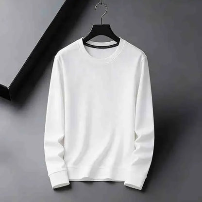 2026 New Arrival Men's Basic Solid Crew Neck Sweater Breathable Long Sleeve Knit Pullover