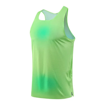 Men's Sports Vest Marathon Running Sleeveless Quick Drying Vest Ultra Light Track Field Polyester Jersey Breathable Sportswear