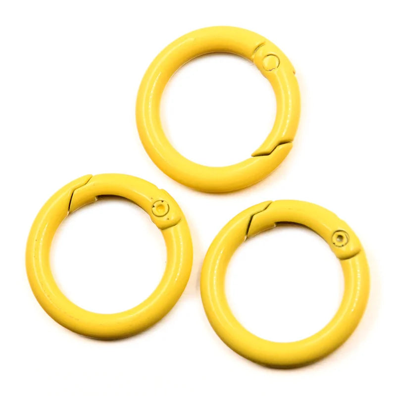 5-20pcs Colorful Spring O Rings Round Carabiner Key Ring Trigger Snap Buckle Keychain DIY Jewelry Making Bag Charm Accessories