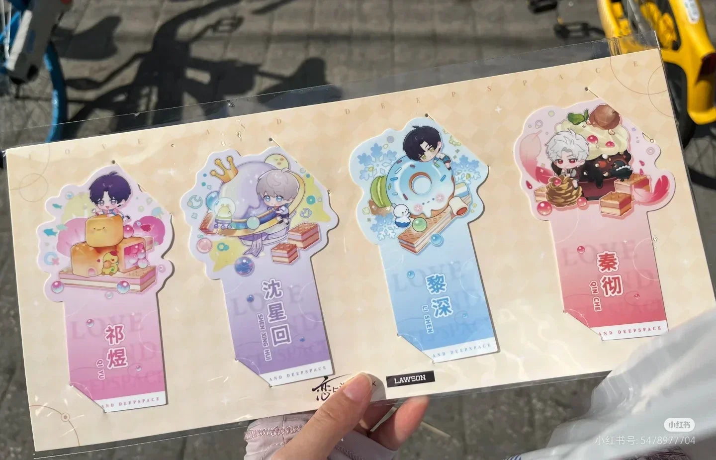 Official LAWSON X Love and Deepspace Collaboration Merchandise Badge Bookmark Acrylic Stand Postcard Transparent Card in Stock