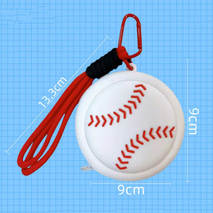 Silicone Sports Ball Coin Purse Basketball Football Tennis Baseball Shape Mini Pouch With Keychain Earbud Holder For Boys Girls