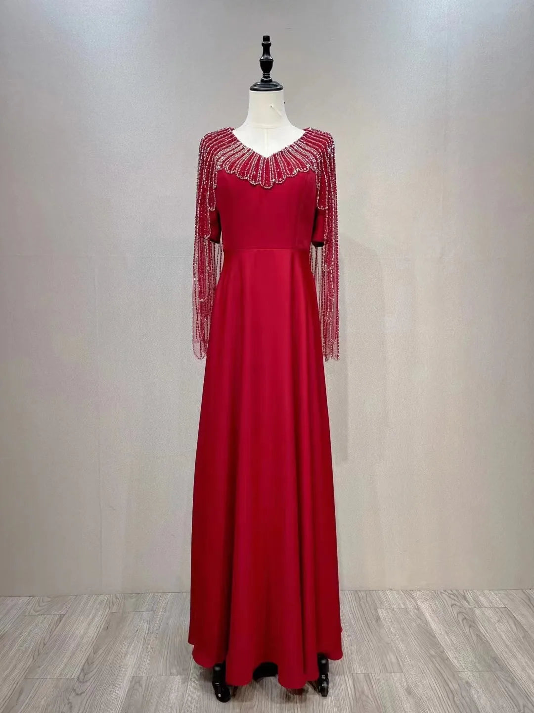 Light luxury high-end temperament dinner party nail bead wedding mother dress evening gown