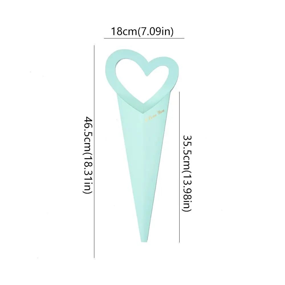 10pcs Romantic Heart Single Flower Box DIY Paper Bouquet Packaging Box Portable Rose Wrapping Gift Box Wedding Birthday Party