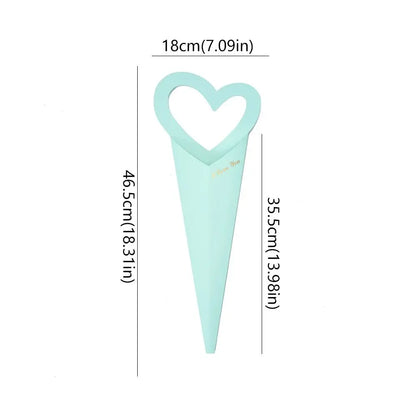 10pcs Romantic Heart Single Flower Box DIY Paper Bouquet Packaging Box Portable Rose Wrapping Gift Box Wedding Birthday Party